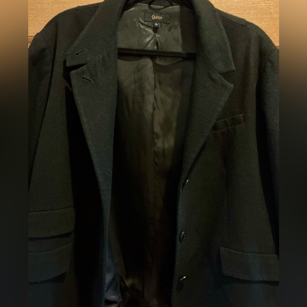 Quince Italian Wool Black Stand Collar Blazer Jacket Women’s XL Minimalist - Picture 8 of 13